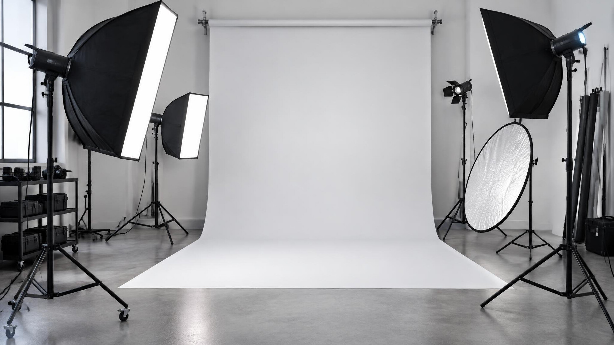 Professional studio lighting softbox setup